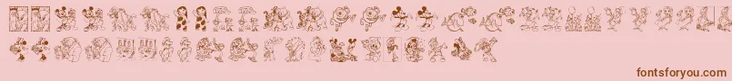 DisneyFamily1 Font – Brown Fonts on Pink Background