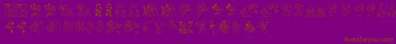 DisneyFamily1-fontti – ruskeat fontit violetilla taustalla