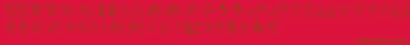 DisneyFamily1 Font – Brown Fonts on Red Background