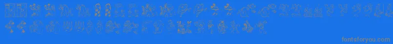 DisneyFamily1 Font – Gray Fonts on Blue Background