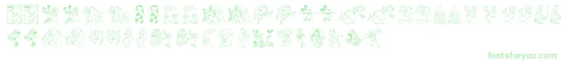 Шрифт DisneyFamily1 – зелёные шрифты на белом фоне