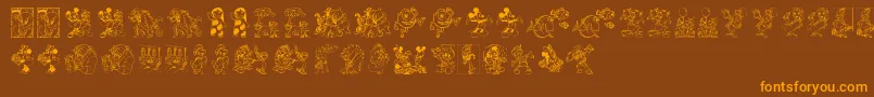 DisneyFamily1 Font – Orange Fonts on Brown Background