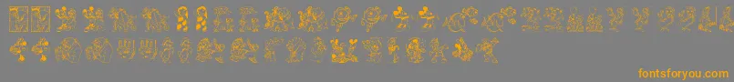 DisneyFamily1 Font – Orange Fonts on Gray Background