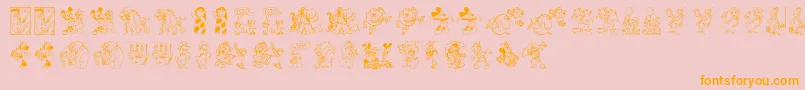 DisneyFamily1 Font – Orange Fonts on Pink Background