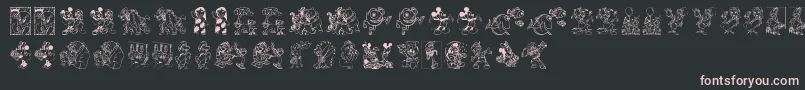 DisneyFamily1 Font – Pink Fonts on Black Background