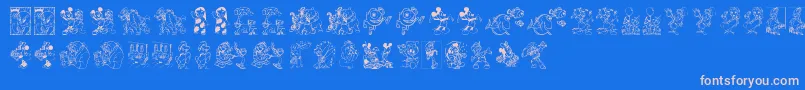 Czcionka DisneyFamily1 – różowe czcionki na niebieskim tle
