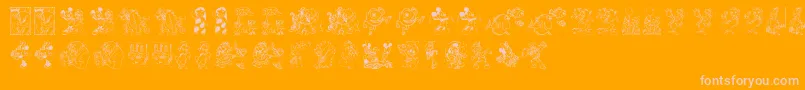 fuente DisneyFamily1 – Fuentes Rosadas Sobre Fondo Naranja