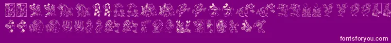 Шрифт DisneyFamily1 – розовые шрифты на фиолетовом фоне
