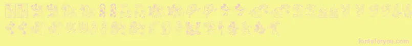 DisneyFamily1 Font – Pink Fonts on Yellow Background