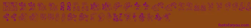 DisneyFamily1 Font – Purple Fonts on Brown Background