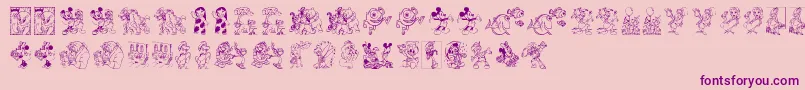 DisneyFamily1 Font – Purple Fonts on Pink Background