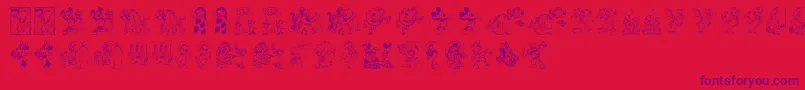 Шрифт DisneyFamily1 – фиолетовые шрифты на красном фоне