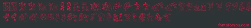 DisneyFamily1 Font – Red Fonts on Black Background