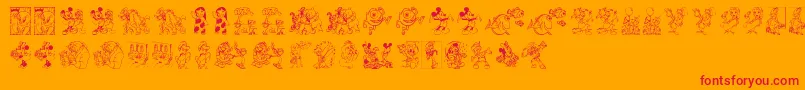 Шрифт DisneyFamily1 – красные шрифты на оранжевом фоне