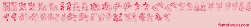 DisneyFamily1 Font – Red Fonts on Pink Background