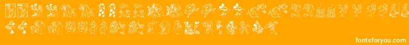 DisneyFamily1 Font – White Fonts on Orange Background