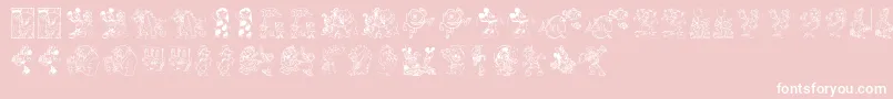 DisneyFamily1-Schriftart – Weiße Schriften auf rosa Hintergrund