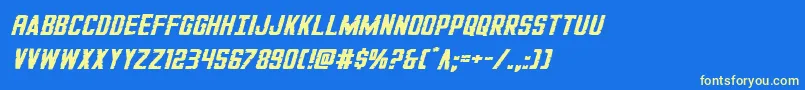 GiIncognitosmallital Font – Yellow Fonts on Blue Background