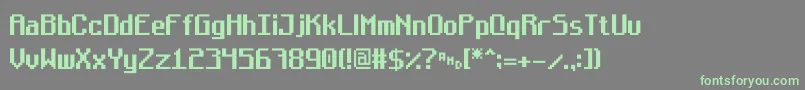 フォントBugsmirc09 – 灰色の背景に緑のフォント