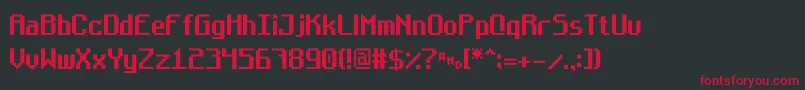 フォントBugsmirc09 – 黒い背景に赤い文字
