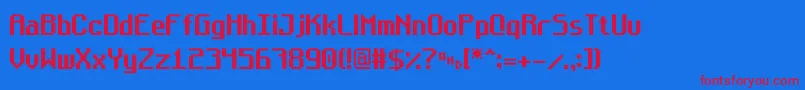 Bugsmirc09 Font – Red Fonts on Blue Background