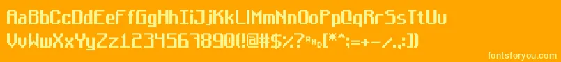 Bugsmirc09 Font – Yellow Fonts on Orange Background