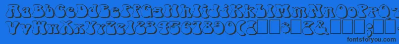 Шрифт FzJazzy143DEx – чёрные шрифты на синем фоне