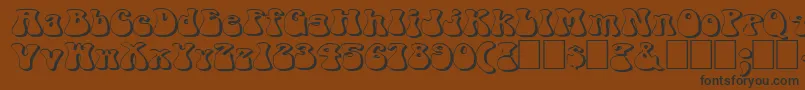 Saiba mais sobre a fonte FzJazzy143DEx Fonte FzJazzy143DEx – fontes pretas em um fundo marrom