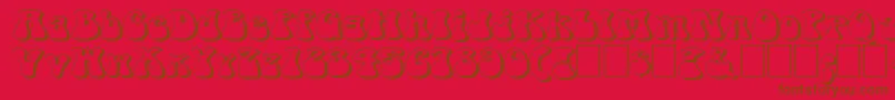 Fonte FzJazzy143DEx – fontes marrons em um fundo vermelho