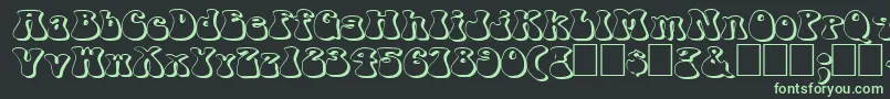 フォントFzJazzy143DEx – 黒い背景に緑の文字