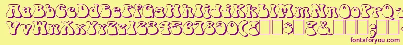 fuente FzJazzy143DEx – Fuentes Moradas Sobre Fondo Amarillo