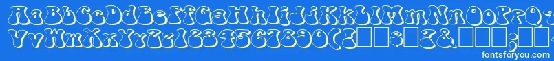 FzJazzy143DEx Font – Yellow Fonts on Blue Background