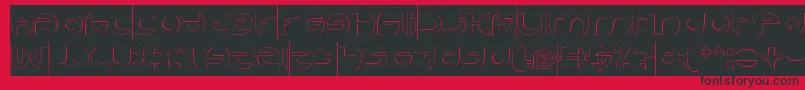 AlexandraHollowInverse-Schriftart – Schwarze Schriften auf rotem Hintergrund