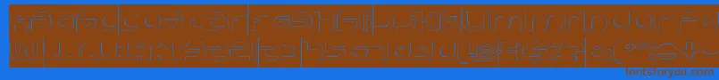 AlexandraHollowInverse-fontti – ruskeat fontit sinisellä taustalla
