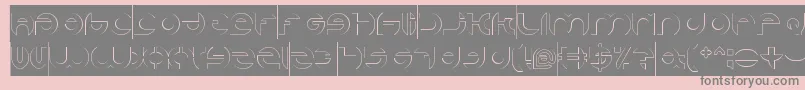 Fonte AlexandraHollowInverse – fontes cinzas em um fundo rosa