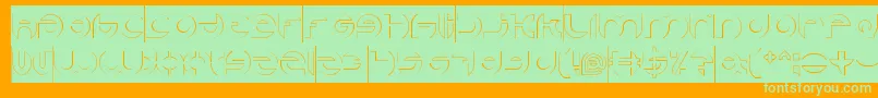 AlexandraHollowInverse Font – Green Fonts on Orange Background