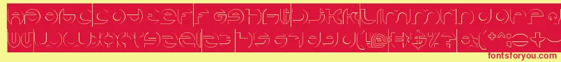 AlexandraHollowInverse Font – Red Fonts on Yellow Background