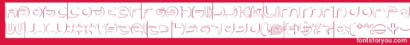 AlexandraHollowInverse-Schriftart – Weiße Schriften auf rotem Hintergrund