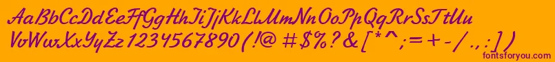 Asylbekm06jikharev.Kz Font – Purple Fonts on Orange Background