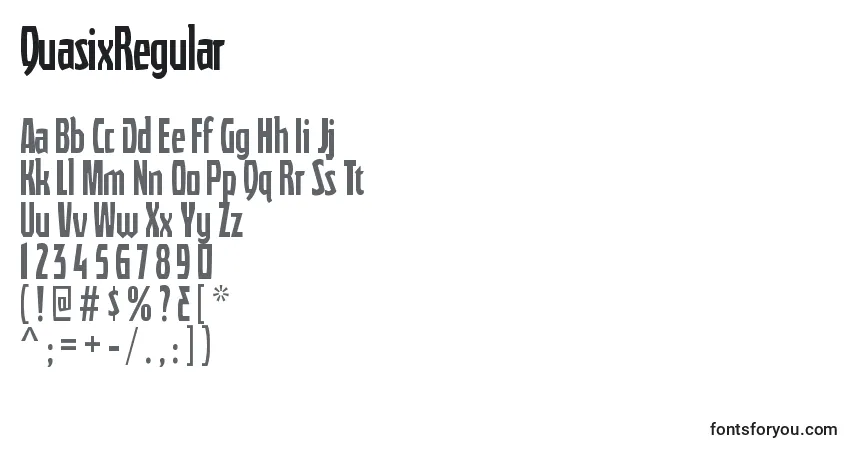 Schriftart QuasixRegular – Alphabet, Zahlen, spezielle Symbole