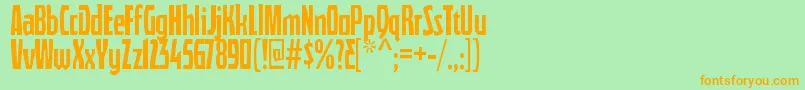 QuasixRegular Font – Orange Fonts on Green Background