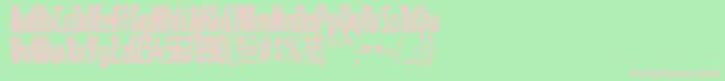 フォントQuasixRegular – 緑の背景にピンクのフォント