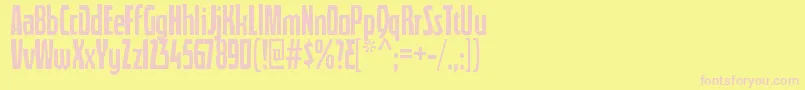 フォントQuasixRegular – ピンクのフォント、黄色の背景