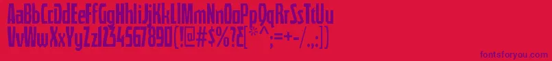 Fonte QuasixRegular – fontes roxas em um fundo vermelho
