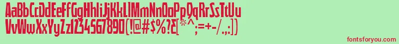 Police QuasixRegular – polices rouges sur fond vert