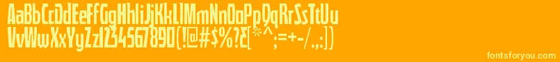 QuasixRegular Font – Yellow Fonts on Orange Background