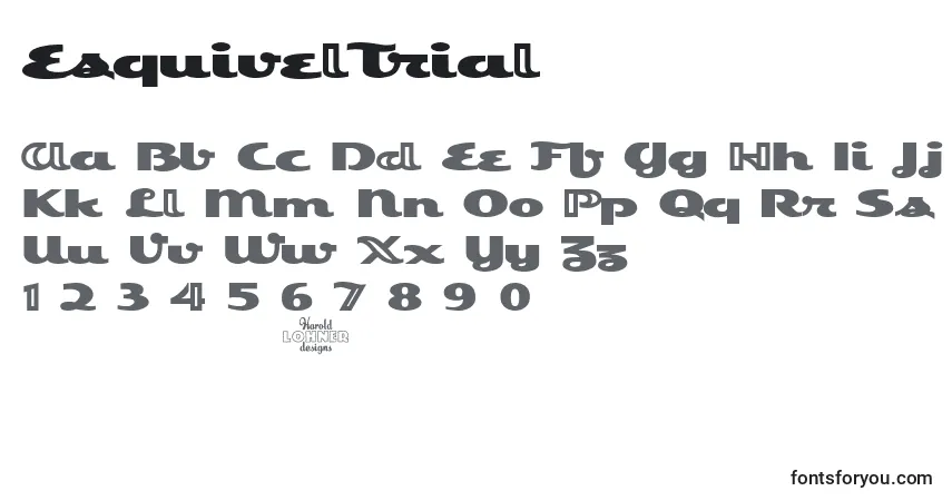 EsquivelTrial-fontti – aakkoset, numerot, erikoismerkit