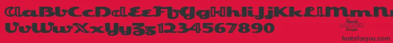 フォントEsquivelTrial – 赤い背景に黒い文字