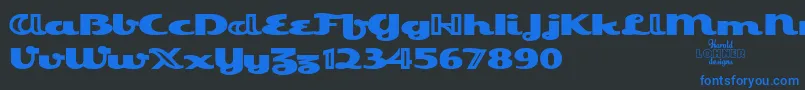 EsquivelTrial-Schriftart – Blaue Schriften auf schwarzem Hintergrund