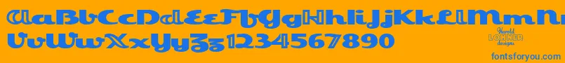 Шрифт EsquivelTrial – синие шрифты на оранжевом фоне